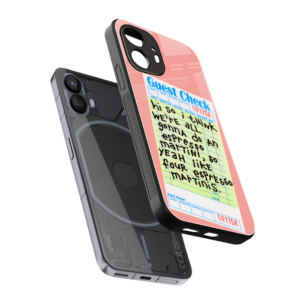 four espresso martinis back phone cover | glass case for nothing phone 2