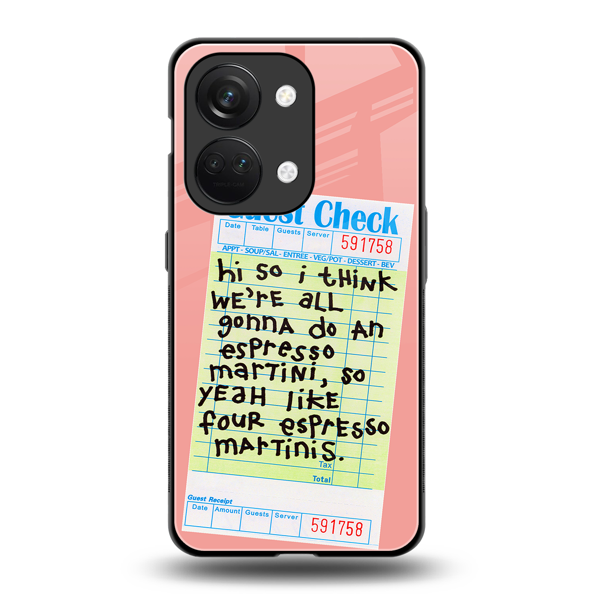 four espresso martinis back phone cover | glass case for oneplus nord 3