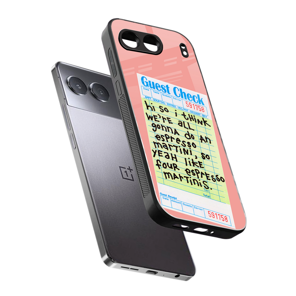 four espresso martinis back phone cover | glass case for oneplus nord 4