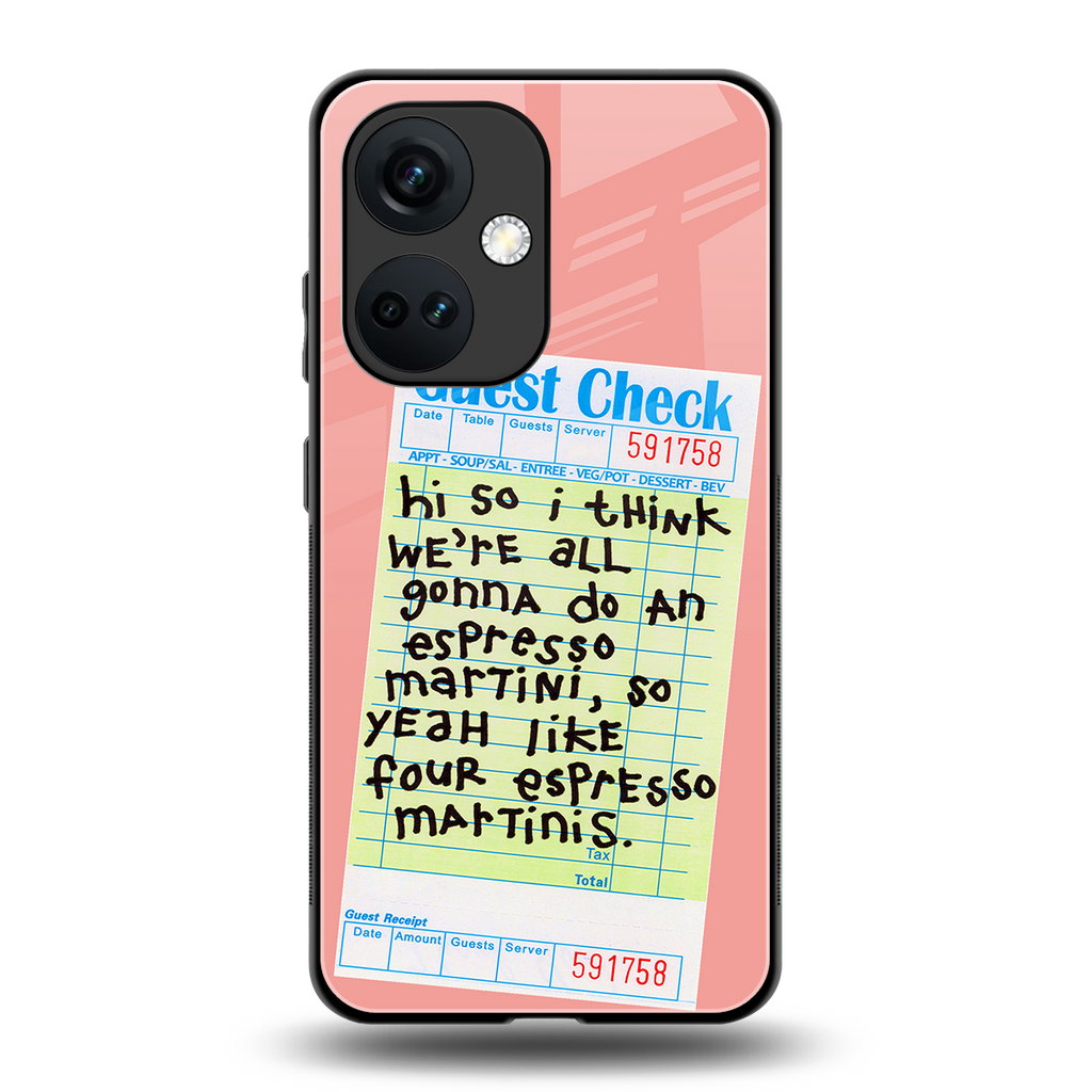 four espresso martinis back phone cover | glass case for oneplus nord ce 3