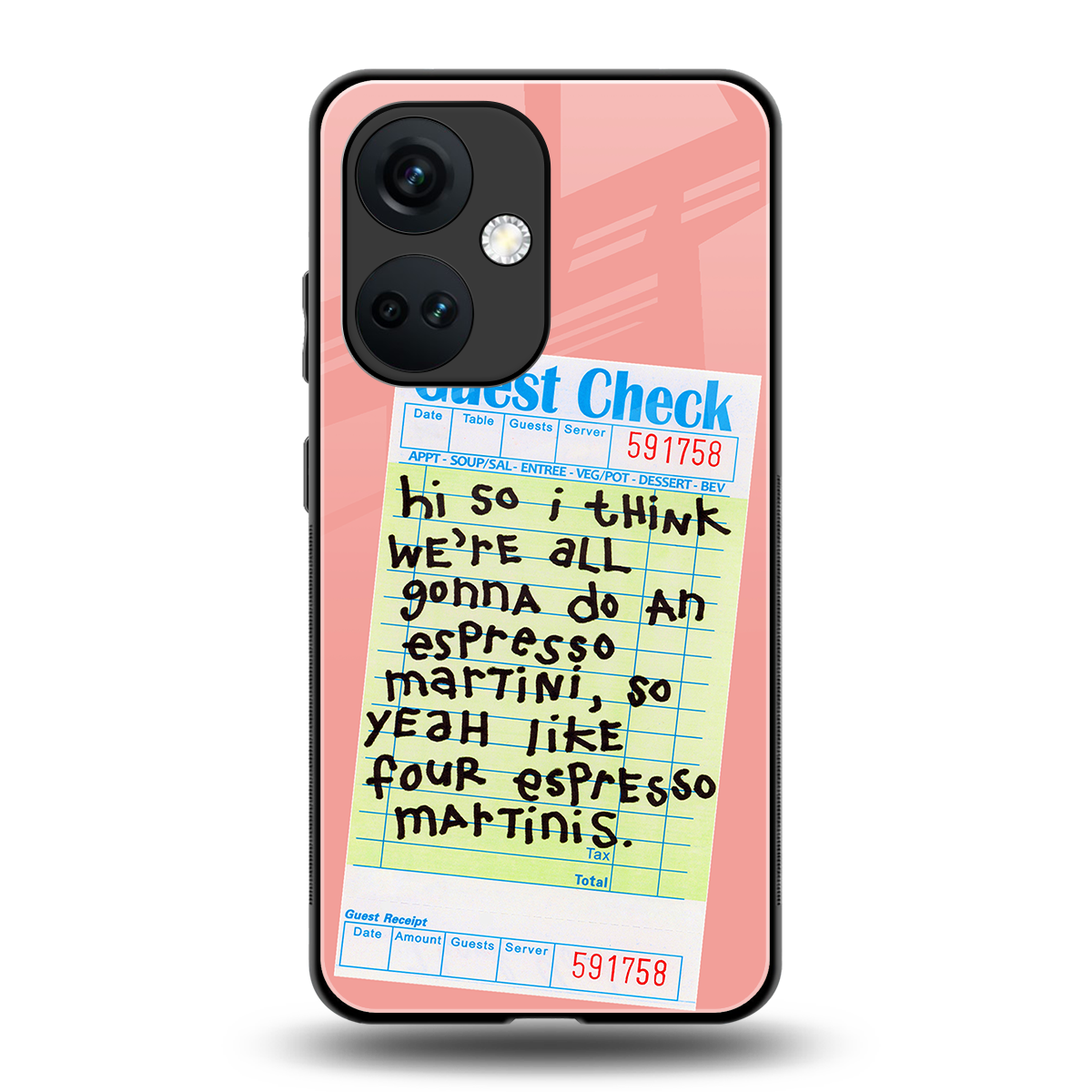 four espresso martinis back phone cover | glass case for oneplus nord ce 3