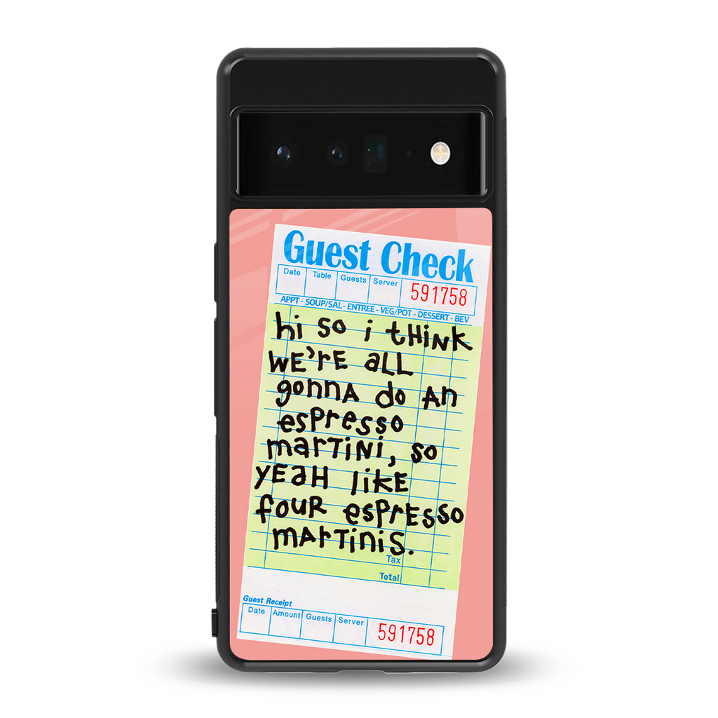 four espresso martinis back phone cover | glass case for google pixel 6 pro