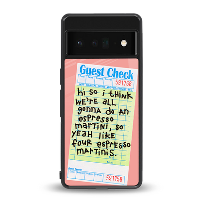 four espresso martinis back phone cover | glass case for google pixel 6 pro