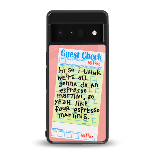 four espresso martinis back phone cover | glass case for google pixel 6 pro