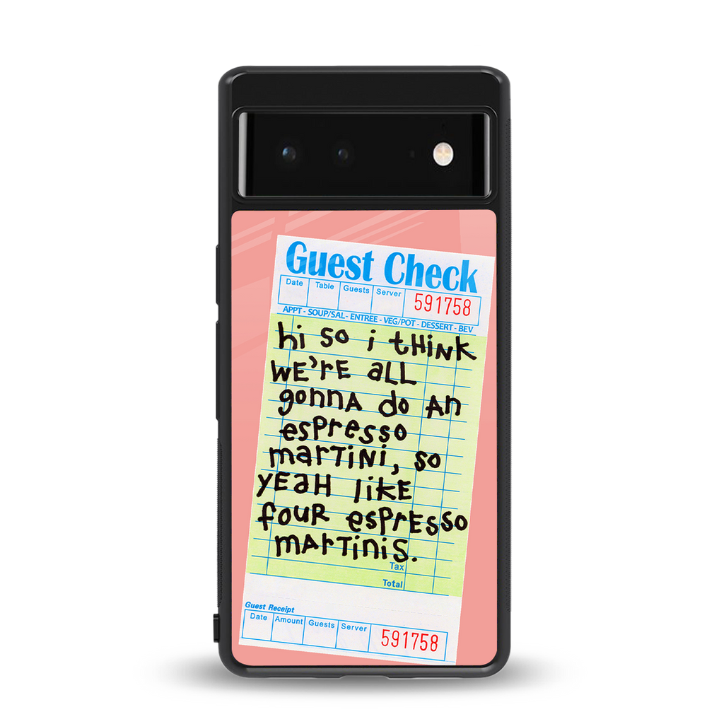 four espresso martinis back phone cover | glass case for google pixel 6