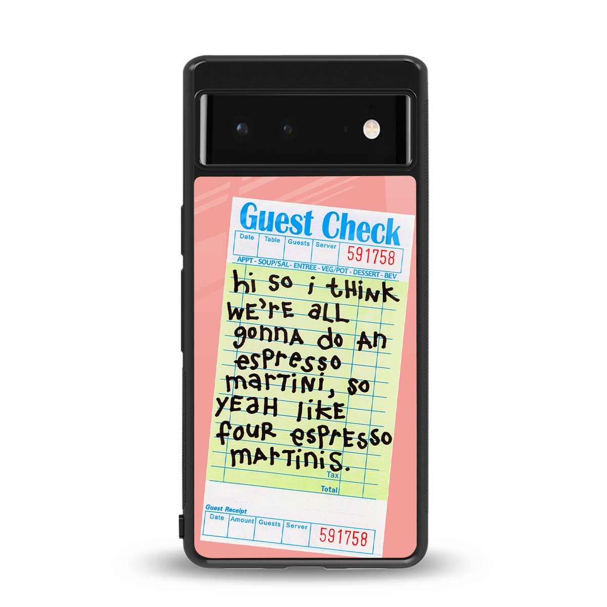 four espresso martinis back phone cover | glass case for Google Pixel 6A