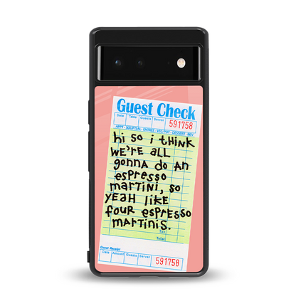 four espresso martinis back phone cover | glass case for Google Pixel 6A
