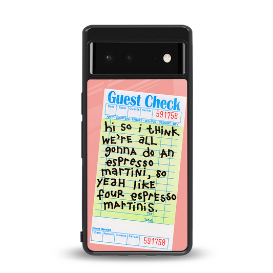 four espresso martinis back phone cover | glass case for Google Pixel 6A