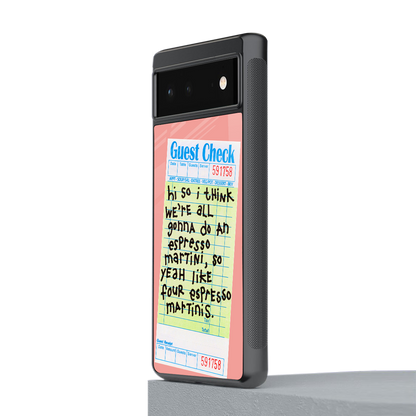four espresso martinis back phone cover | glass case for google pixel 6