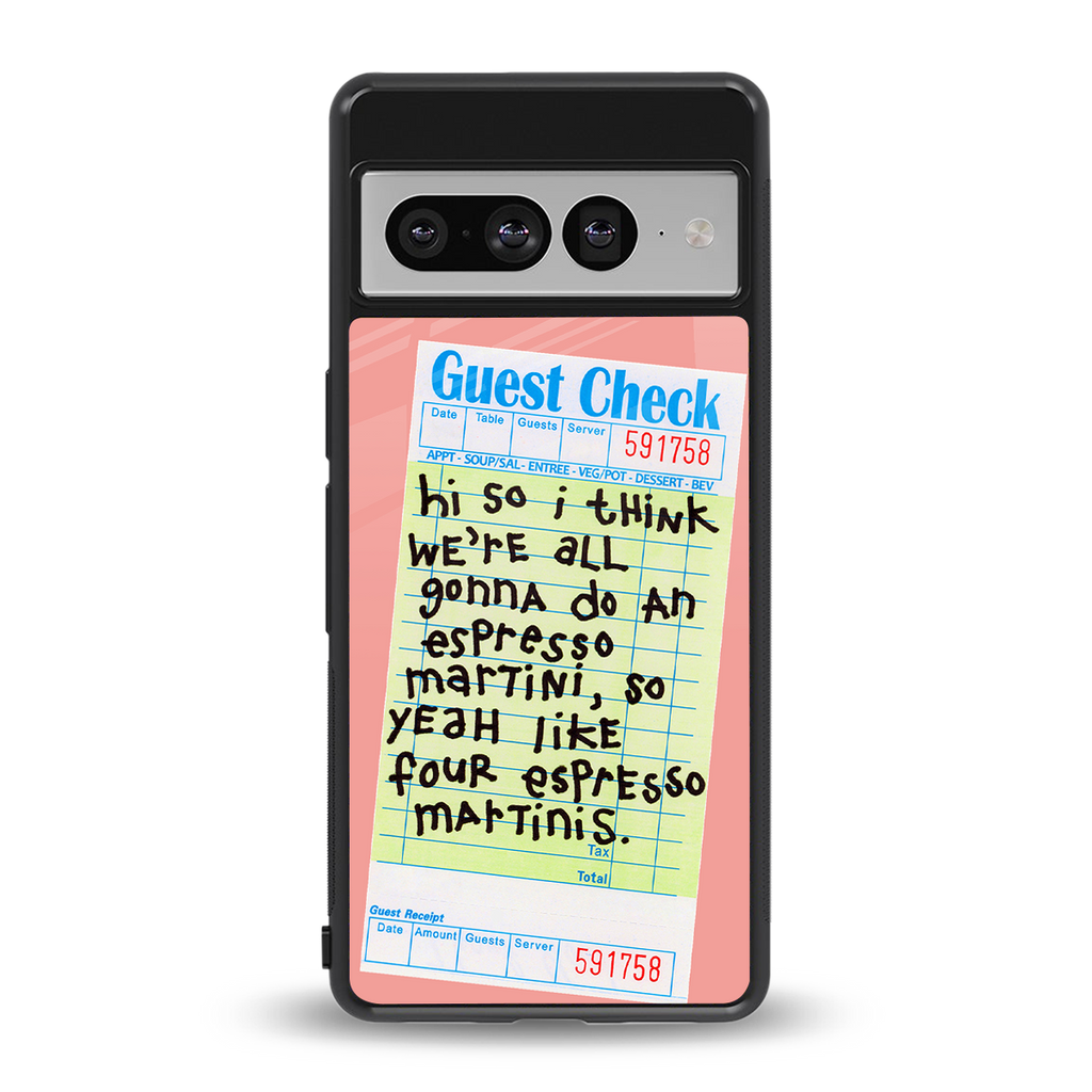 four espresso martinis back phone cover | glass case for google pixel 7 pro