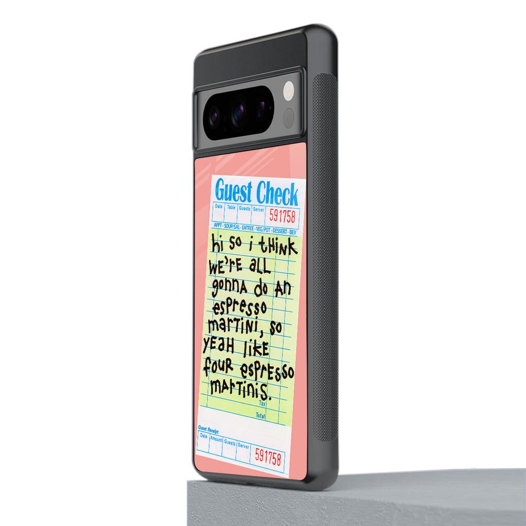 four espresso martinis back phone cover | glass case for google pixel 8 pro