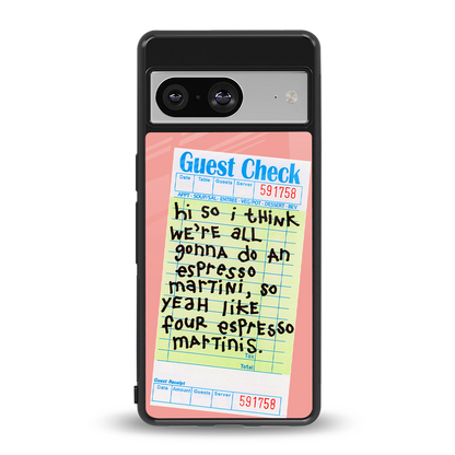 four espresso martinis back phone cover | glass case for Google Pixel 8