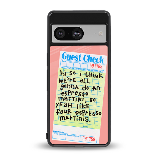 four espresso martinis back phone cover | glass case for Google Pixel 8