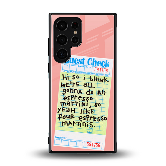 four espresso martinis back phone cover | glass case for samsung galaxy s24 ultra
