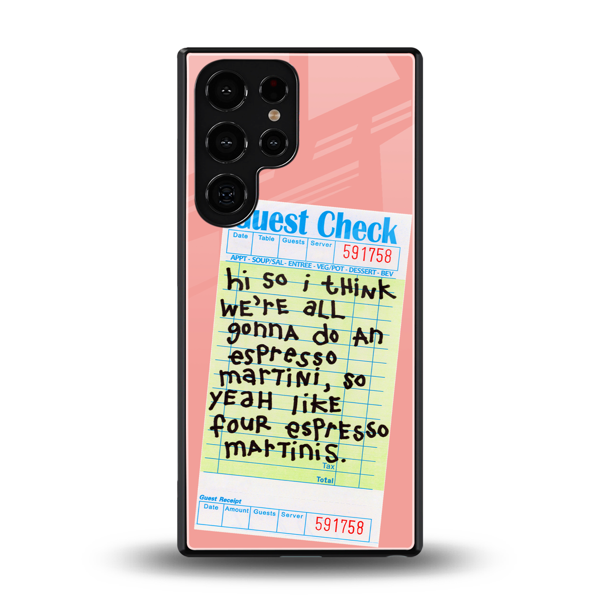four espresso martinis back phone cover | glass case for samsung galaxy s25 ultra