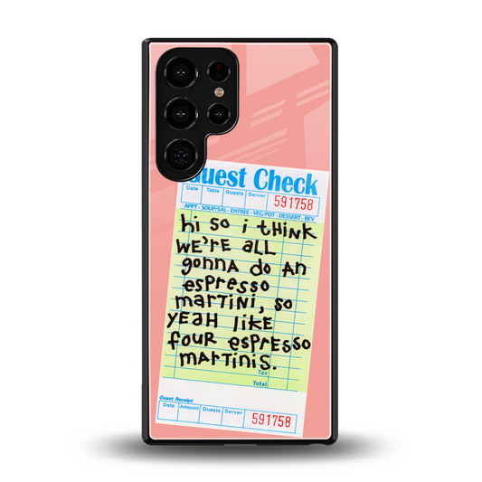 four espresso martinis back phone cover | glass case for samsung galaxy s25 ultra