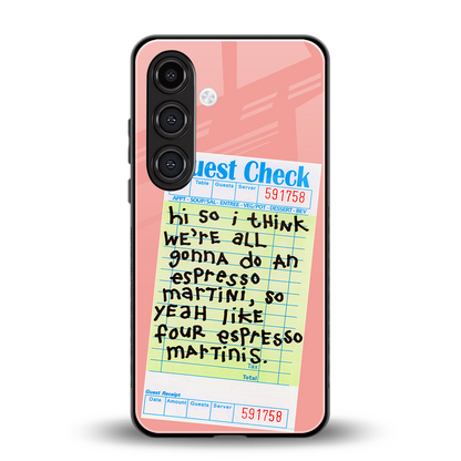 four espresso martinis back phone cover | glass case for samsung galaxy s24 fe