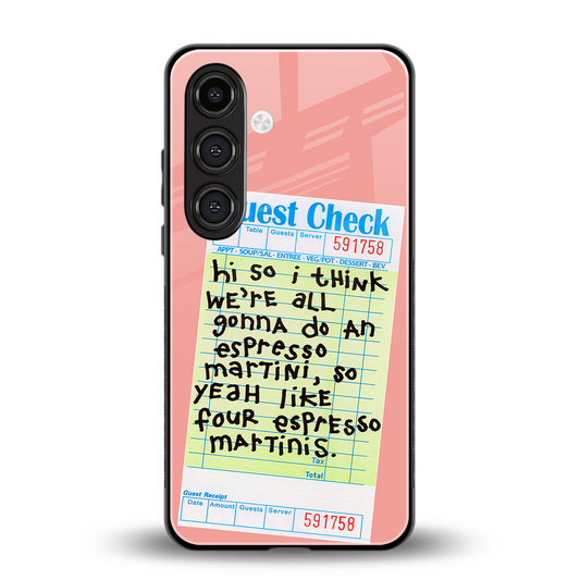 four espresso martinis back phone cover | glass case for samsung galaxy s24 fe