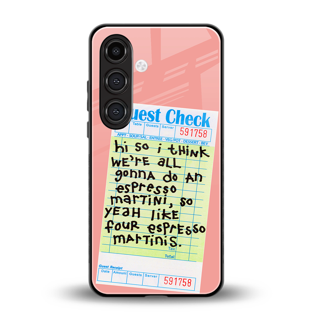 four espresso martinis back phone cover | glass case for samsung galaxy s23 plus