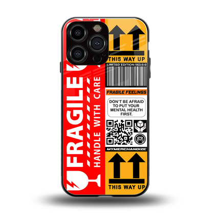 fragile feelings back phone cover | glass case for iphone 14 pro max
