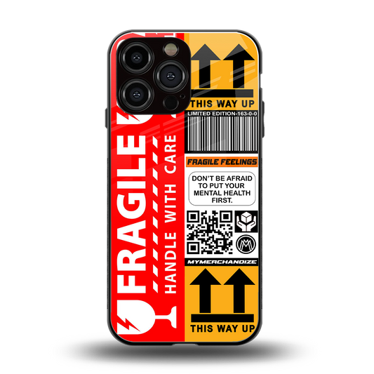fragile feelings back phone cover | glass case for iphone 14 pro max