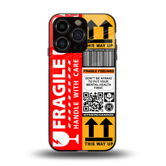 fragile feelings back phone cover | glass case for iphone 14 pro