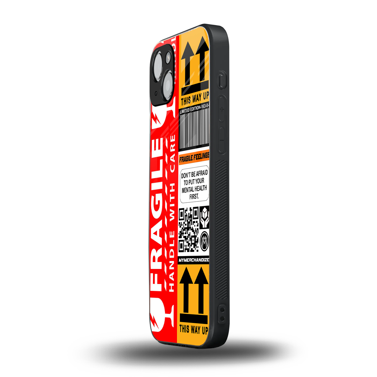 fragile feelings back phone cover | glass case for iphone 15