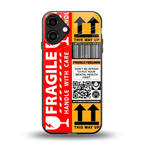 fragile feelings back phone cover | glass case for iphone 16 plus
