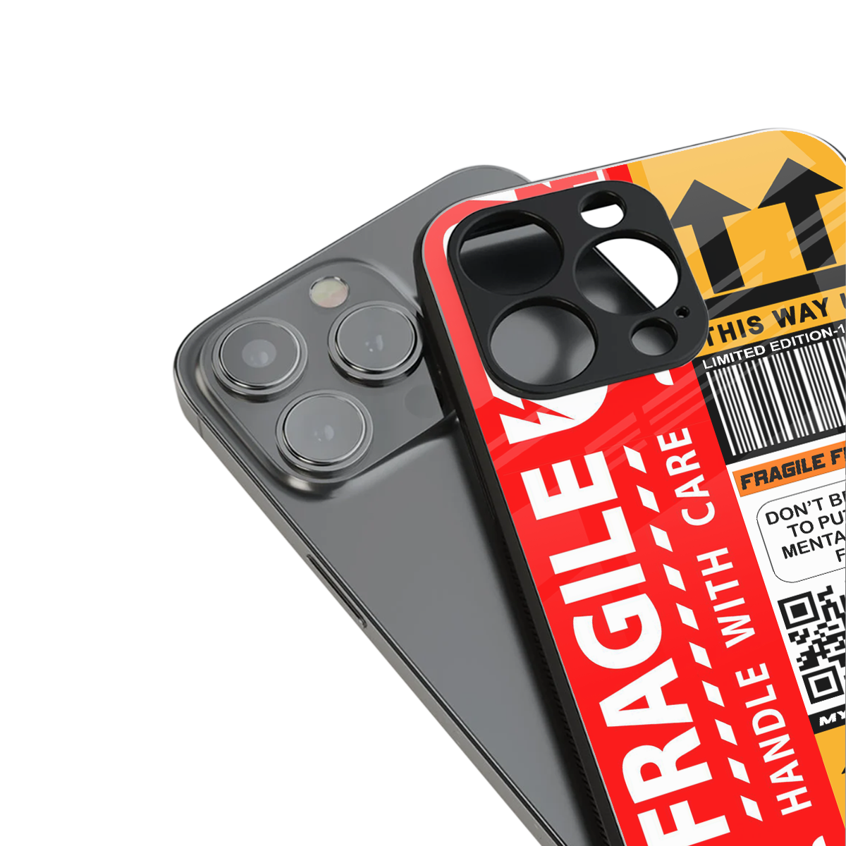 fragile feelings back phone cover | glass case for iphone 15 plus