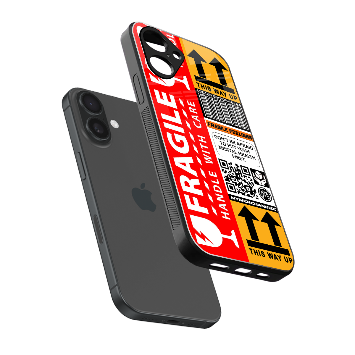 fragile feelings back phone cover | glass case for iphone 16