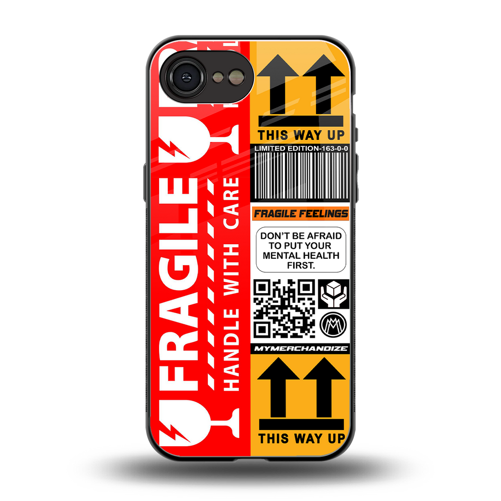 fragile feelings back phone cover | glass case for iphone 16e