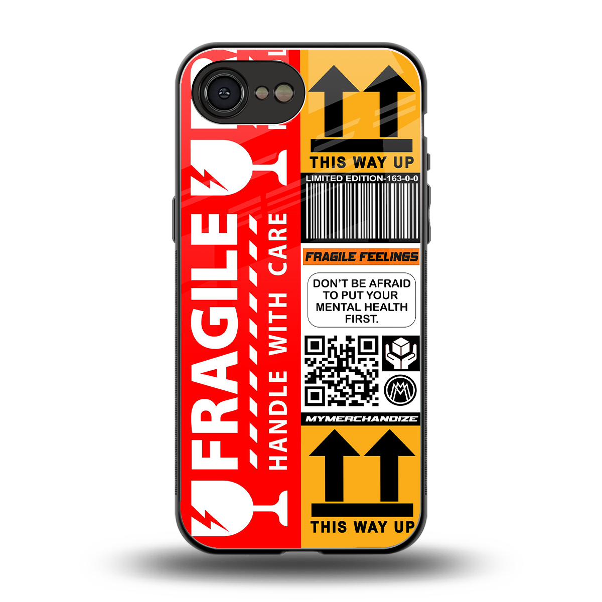 fragile feelings back phone cover | glass case for iphone 16e