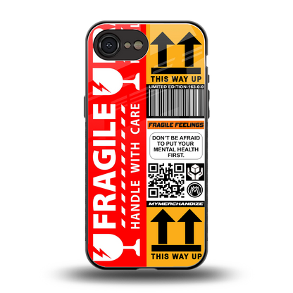 fragile feelings back phone cover | glass case for iphone 16e