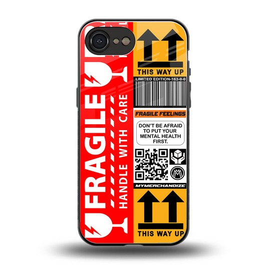fragile feelings back phone cover | glass case for iphone 16e