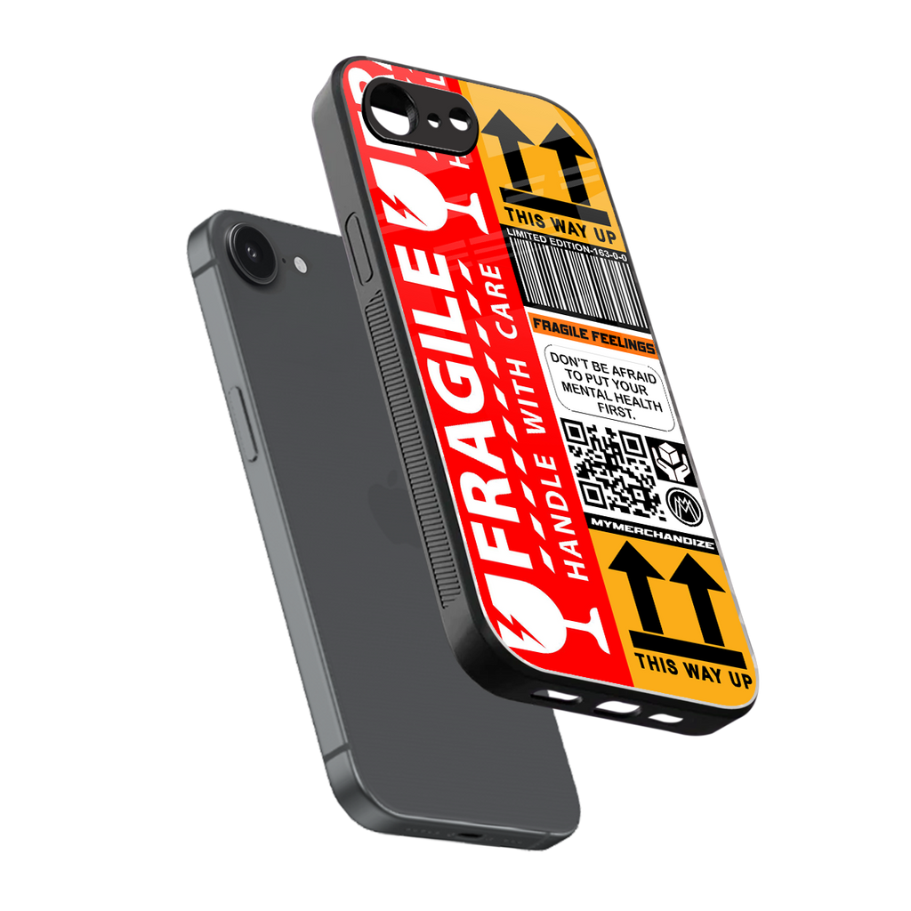 fragile feelings back phone cover | glass case for iphone 16e