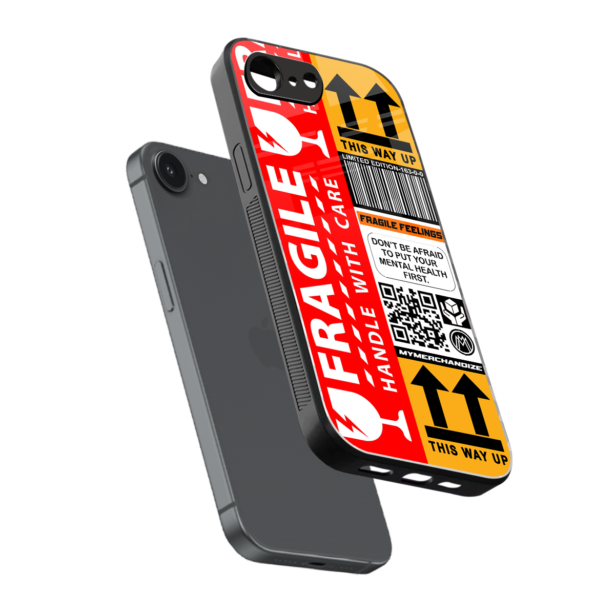 fragile feelings back phone cover | glass case for iphone 16e