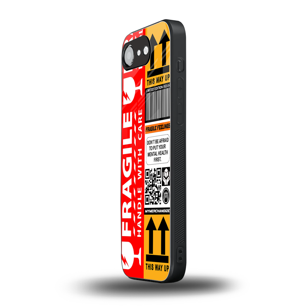 fragile feelings back phone cover | glass case for iphone 16e