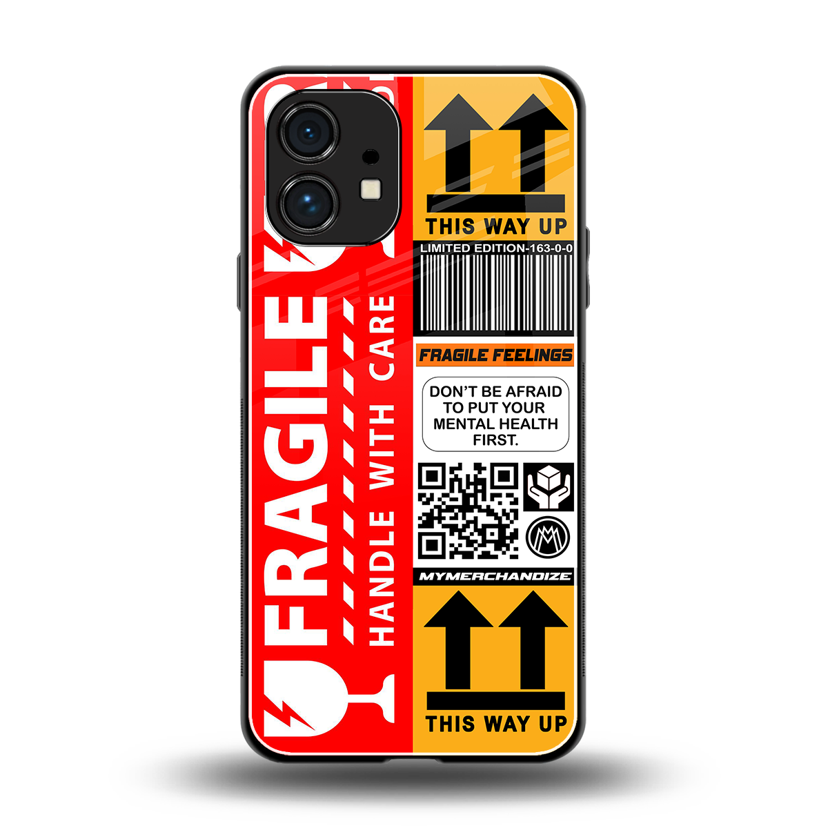 fragile feelings back phone cover | glass case for nothing phone 1