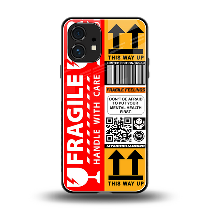 fragile feelings back phone cover | glass case for nothing phone 1