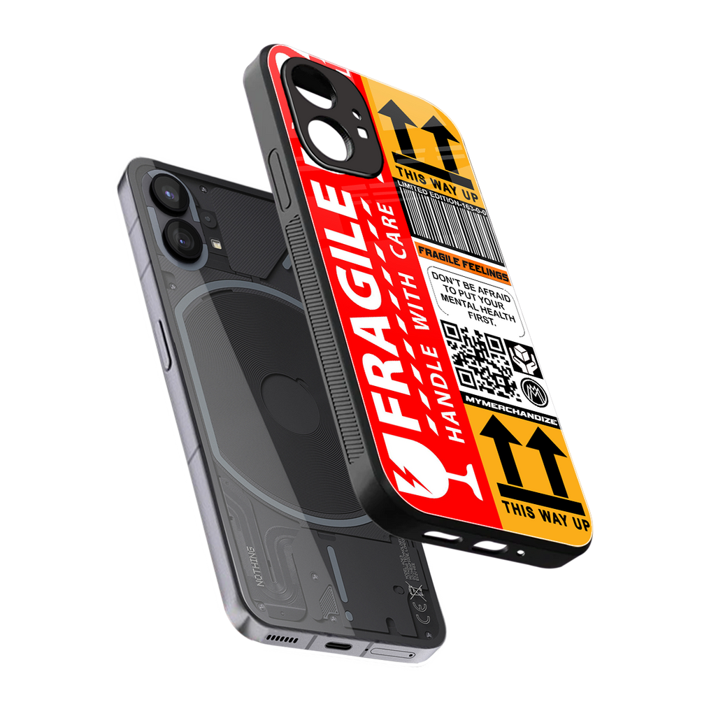 fragile feelings back phone cover | glass case for nothing phone 1