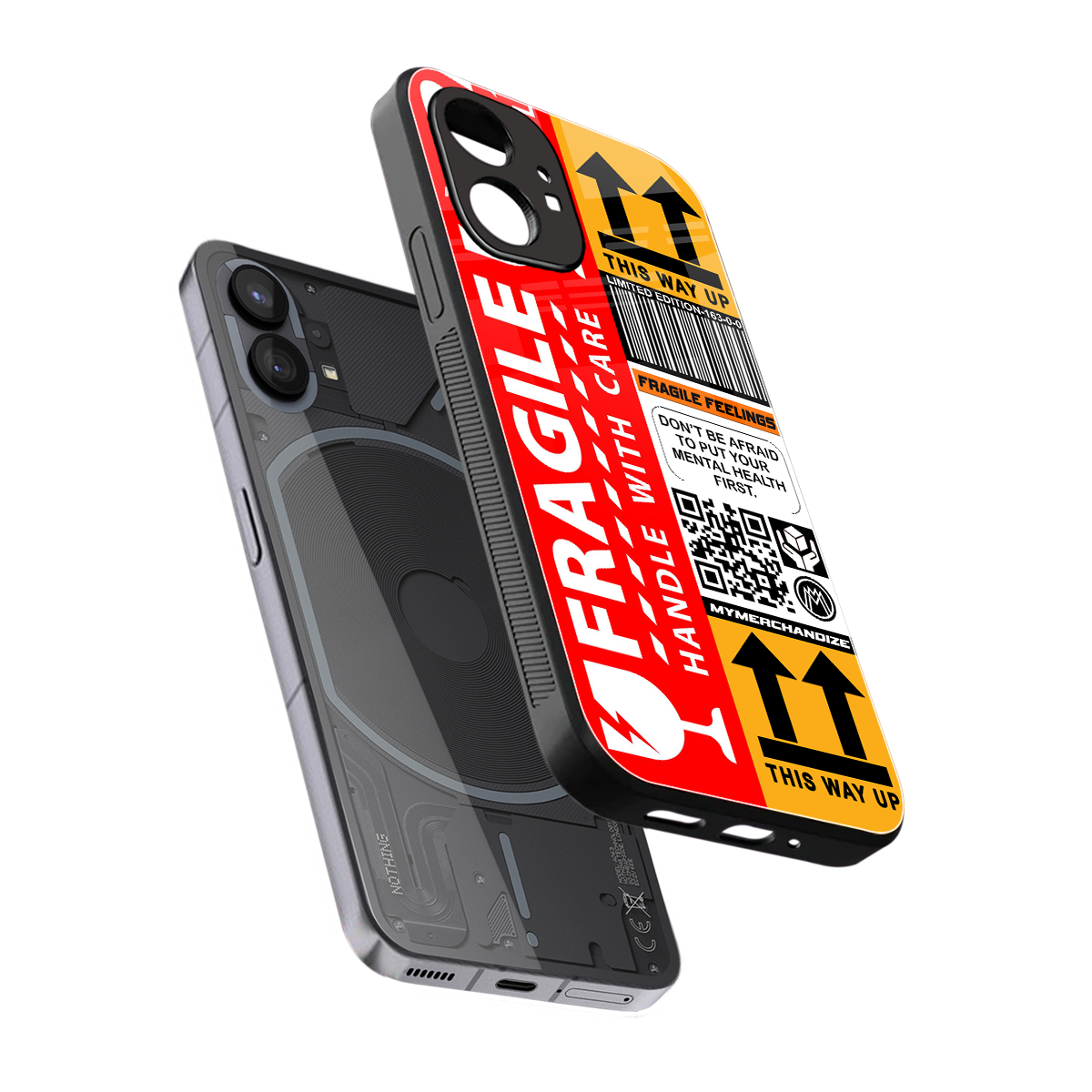 fragile feelings back phone cover | glass case for nothing phone 1