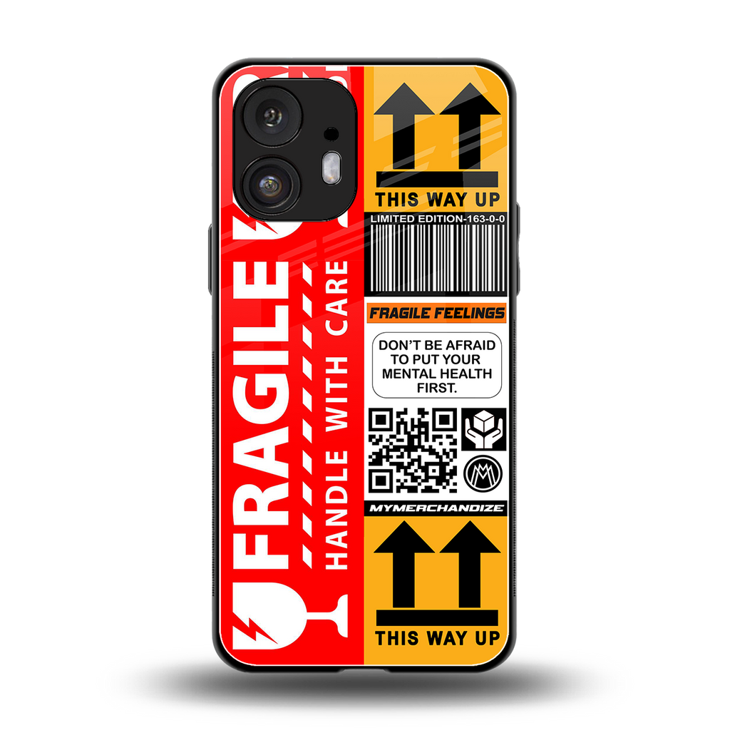 fragile feelings back phone cover | glass case for nothing phone 2