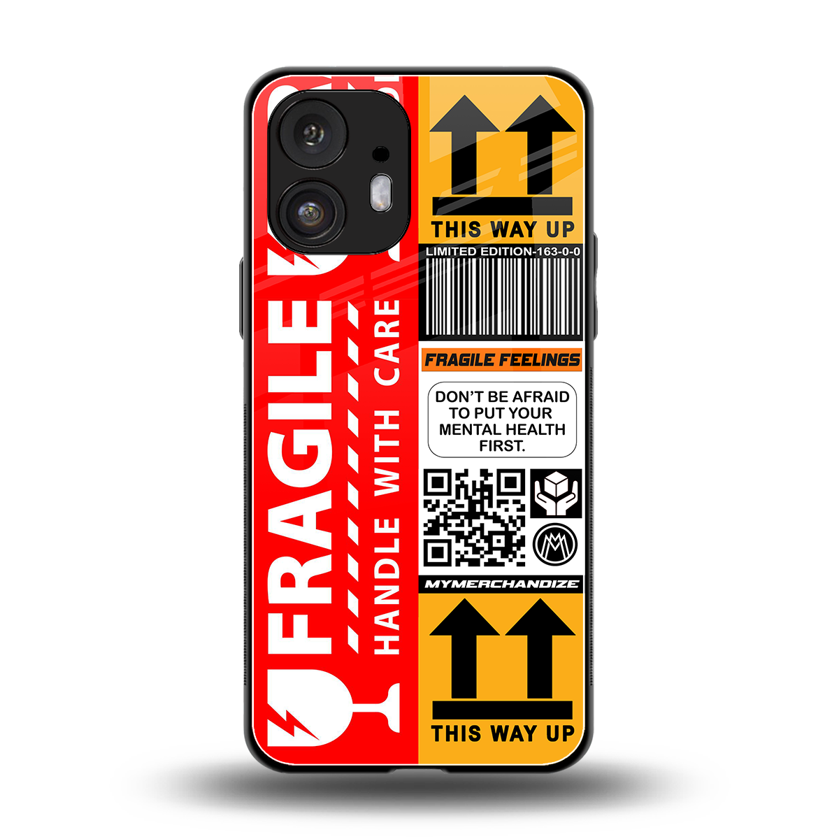 fragile feelings back phone cover | glass case for nothing phone 2