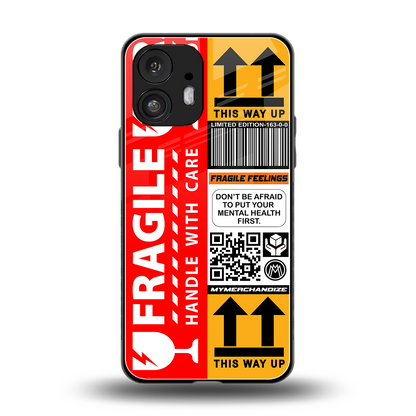 fragile feelings back phone cover | glass case for nothing phone 2