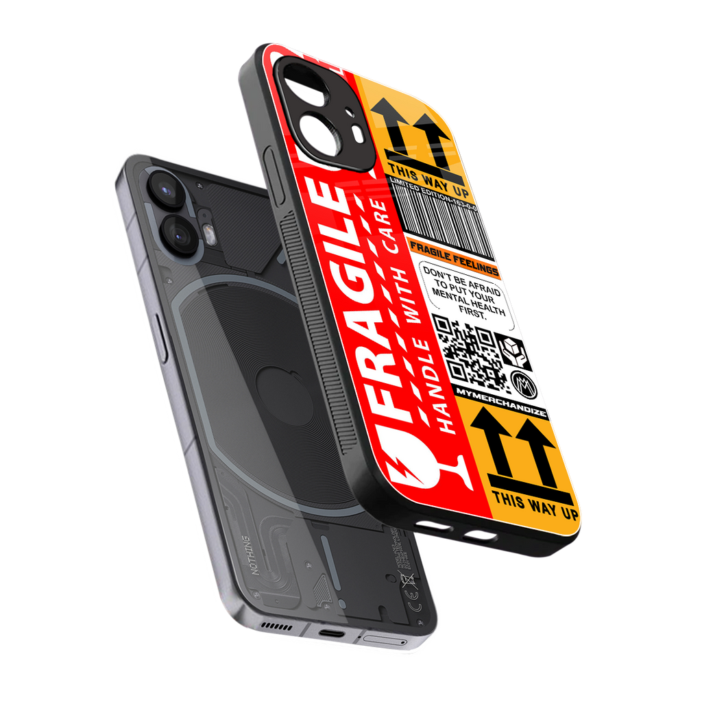 fragile feelings back phone cover | glass case for nothing phone 2