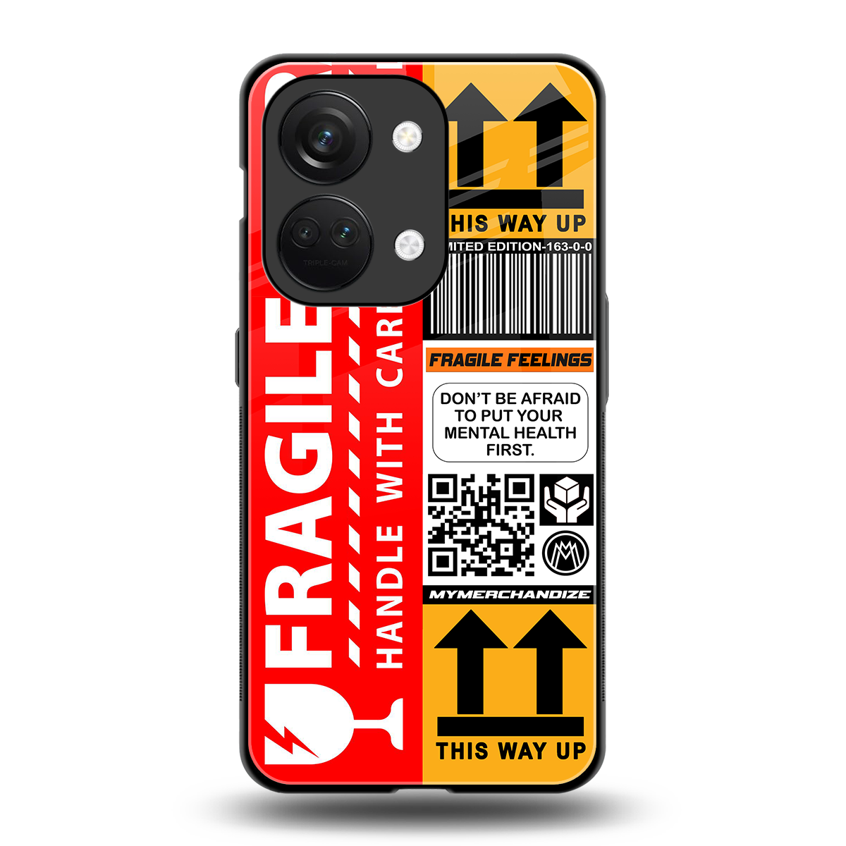 fragile feelings back phone cover | glass case for oneplus nord 3