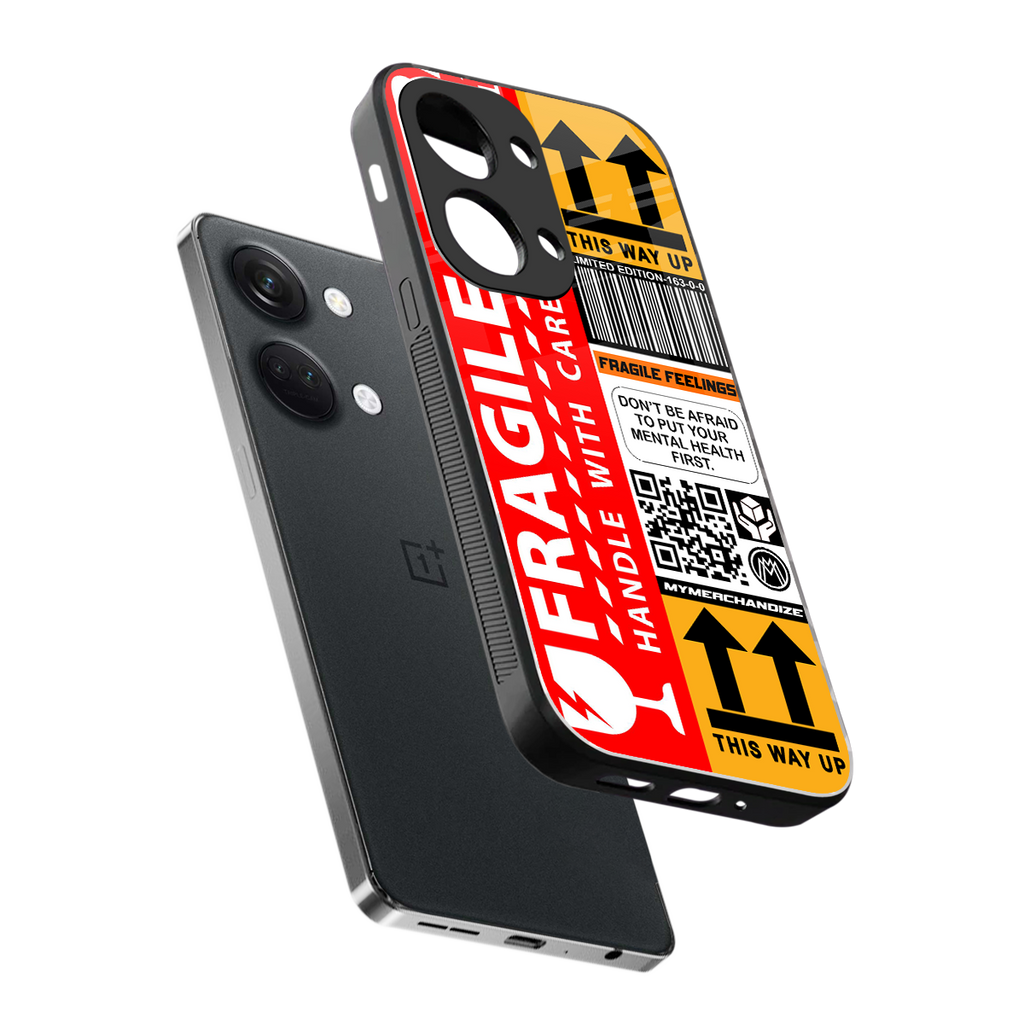 fragile feelings back phone cover | glass case for oneplus nord 3