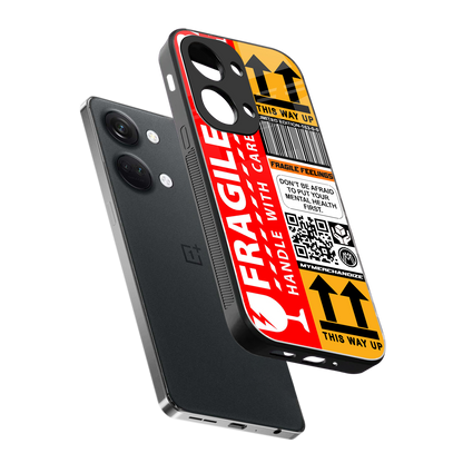 fragile feelings back phone cover | glass case for oneplus nord 3