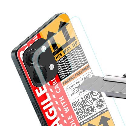 fragile feelings back phone cover | glass case for oneplus nord 3