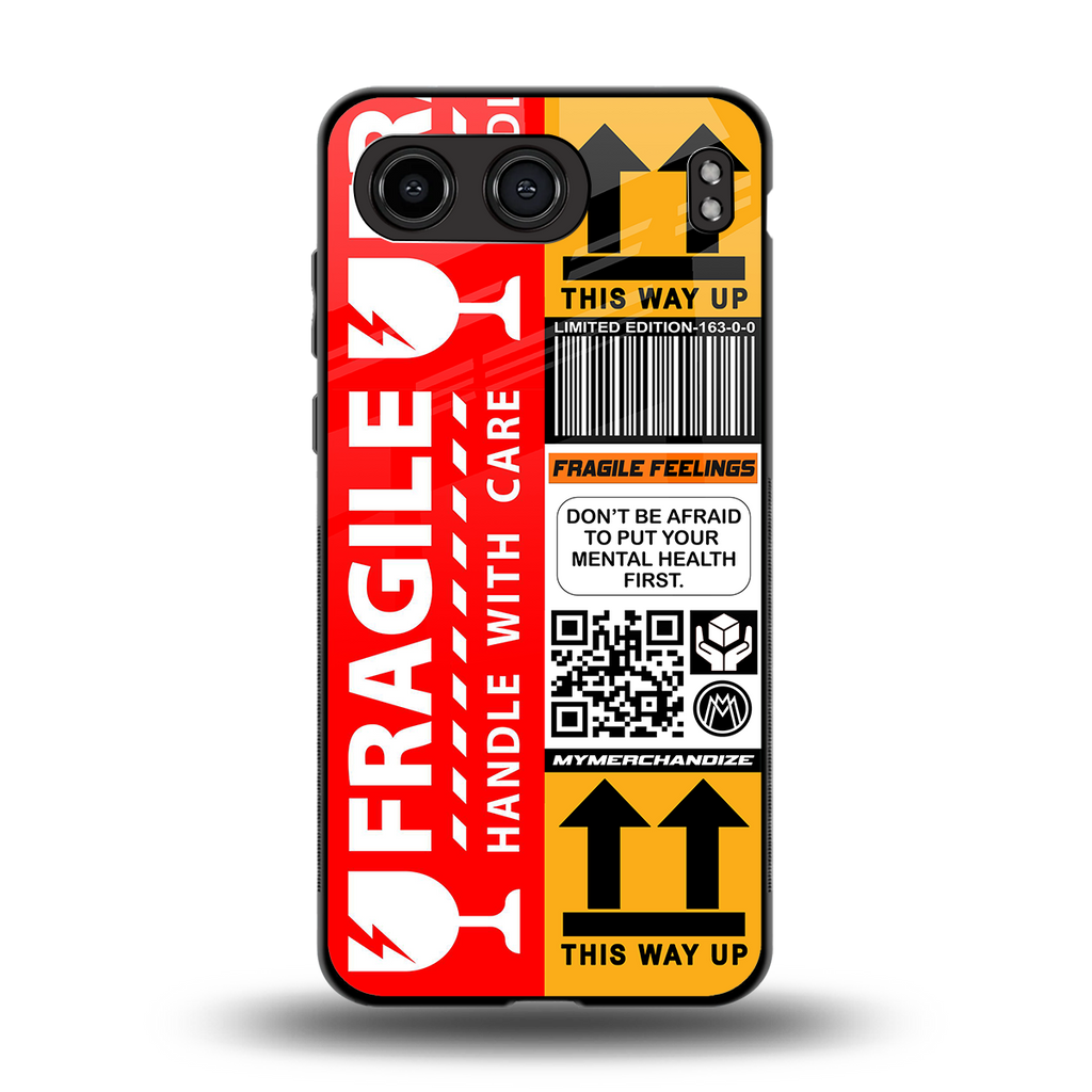 fragile feelings back phone cover | glass case for oneplus nord 4